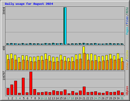 Daily usage for August 2024