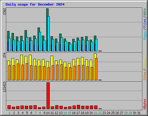 Daily usage for December 2024