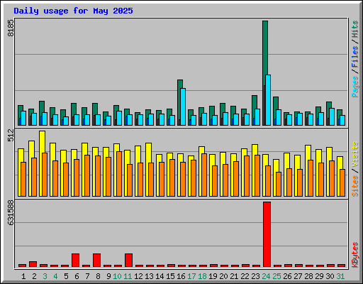 Daily usage for May 2025
