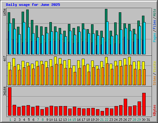 Daily usage for June 2025