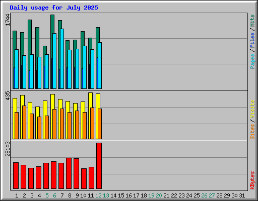 Daily usage for July 2025