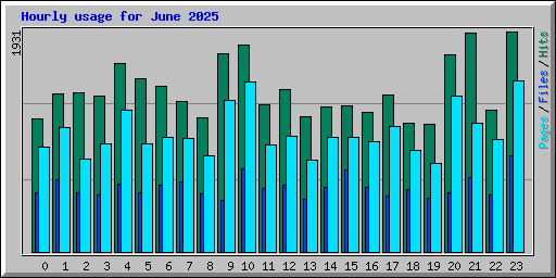 Hourly usage for June 2025